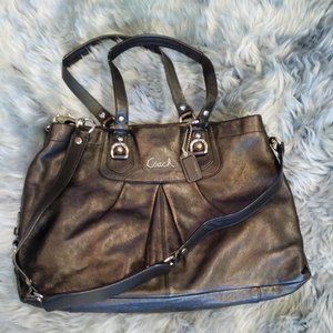 Coach Ashley Carryall Black Soft Leather